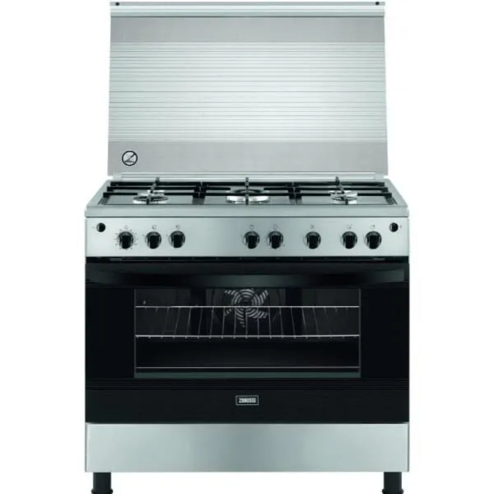 Zanussi Cooker 90 Cm 5 Burners Silver ZCG922A6XA. Zanussi Cooker 90 Cm 5 Burners Silver ZCG922A6XA.
